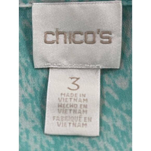 Chico’s Dress Sz 2 Tunic Sz 3 Set Faux leather halter Maxi Ombré Aqua Grey Brown - Picture 8 of 16